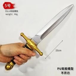 Witchers 3 Medieval PU Espada Cosplay Prop, Periféricos de caça selvagem, Faca de treinamento militar, Mago Arma Brinquedos, Halloween Game Prop, Cos - Image 2