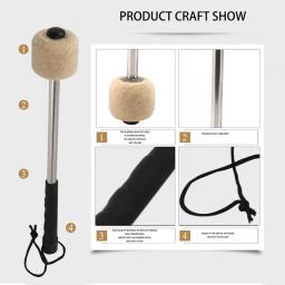 Sentiu cabeça percussão maletes, bumbo mallet, tímpanos varas com punho de aço inoxidável, branco, 6pcs - Image 4