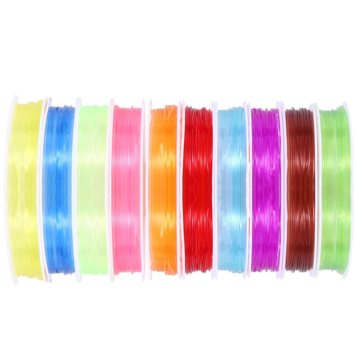 Fios DIY para fazer braceletes, cordas elásticas de joias, artesanato artesanal, fio de seda para mulheres, meninas, estudantes, 10 rolos - Image 1