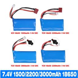 Bateria de lítio para Udi U12A Syma, peças do modelo do barco de RC, 7.4V, 3000mAh, 2S, 18650, S033g, Q1, H100, H101, H102, FT009, EL-2P, SM, plugue JST - Image 4
