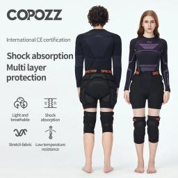 Copozz joelheiras de esqui ao ar livre motocicleta patinação esportes proteção protetor de quadril acolchoado respirável ajustável engrenagem shorts - Image 2