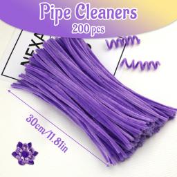Kraball 200 peças limpadores de cachimbo hastes de chenille para artesanato varas felpudas suprimentos de natal para arte diy decorações de artesanato criativo - Image 2