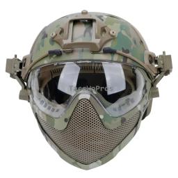 Capacete de airsoft com máscara de proteção totalmente coberta, capacete tático de paintball, cs wargame, combate, caça, capacetes esportivos - Image 4