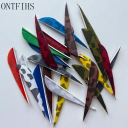 24 pçs 3 Polegada penas de tiro com arco flecha fletching 3 "forma gota de água palhetas de tiro com arco pena tradicional-padrão de camuflagem 50 pc - Image 2