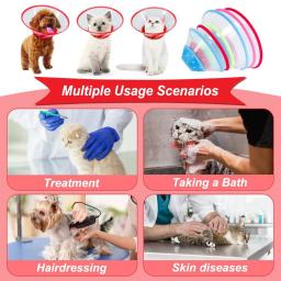 Cone do gato collar elizabetano gato de proteção recuperação colar ajustável cone para gatinho filhote de cachorro coelho cães pequenos após a cirurgia - Image 4
