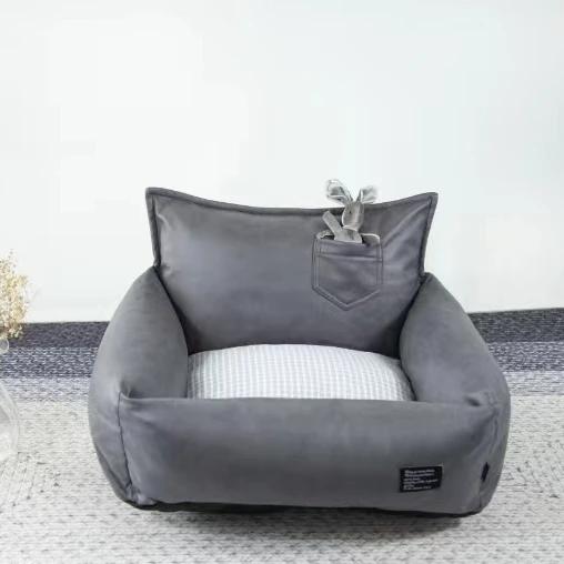 Almofada de luxo em couro para cães pequenos e médios - cama confortável e estilosa para buldogues, yorkshires e outros pets