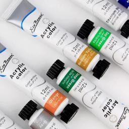 Xin bowen 12ml conjunto de tinta acrílica de 12 cores, tinta colorida para roupas de tecido, desenho de vidro de unhas, pintura à prova d'água, materiais de arte - Image 3