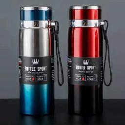 Garrafa de água térmica de aço inoxidável, Mantenha frio e quente, Frascos de vácuo para chá e café, 1L - Image 1