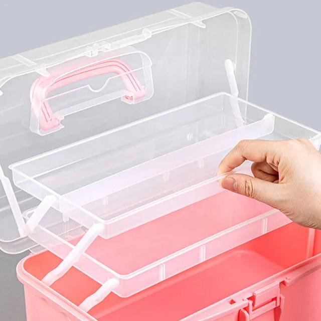 Caixa de Armazenamento Portátil Três Camadas 27x17x13cm