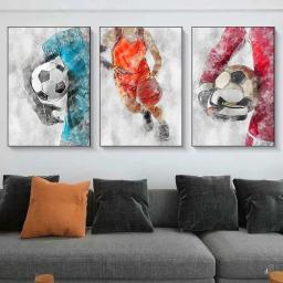 Futebol americano Basquete Canvas Pinturas, Voleibol Imprimir, Sports Ball Poster, Wall Art Imagem para Living Room Decor - Image 3
