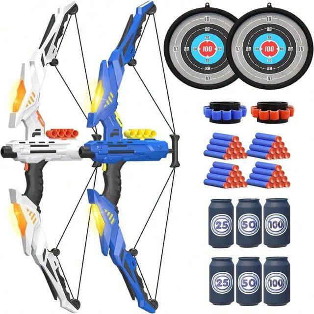 Conjunto de Brinquedos de Tiro com Arco e Dardo com Luzes LED para Crianças