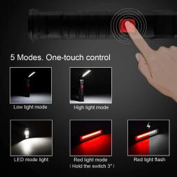 Luz de trabalho multifuncional dobrável, luz de acampamento portátil, lanterna recarregável USB com bateria embutida, lâmpada magnética - Image 3