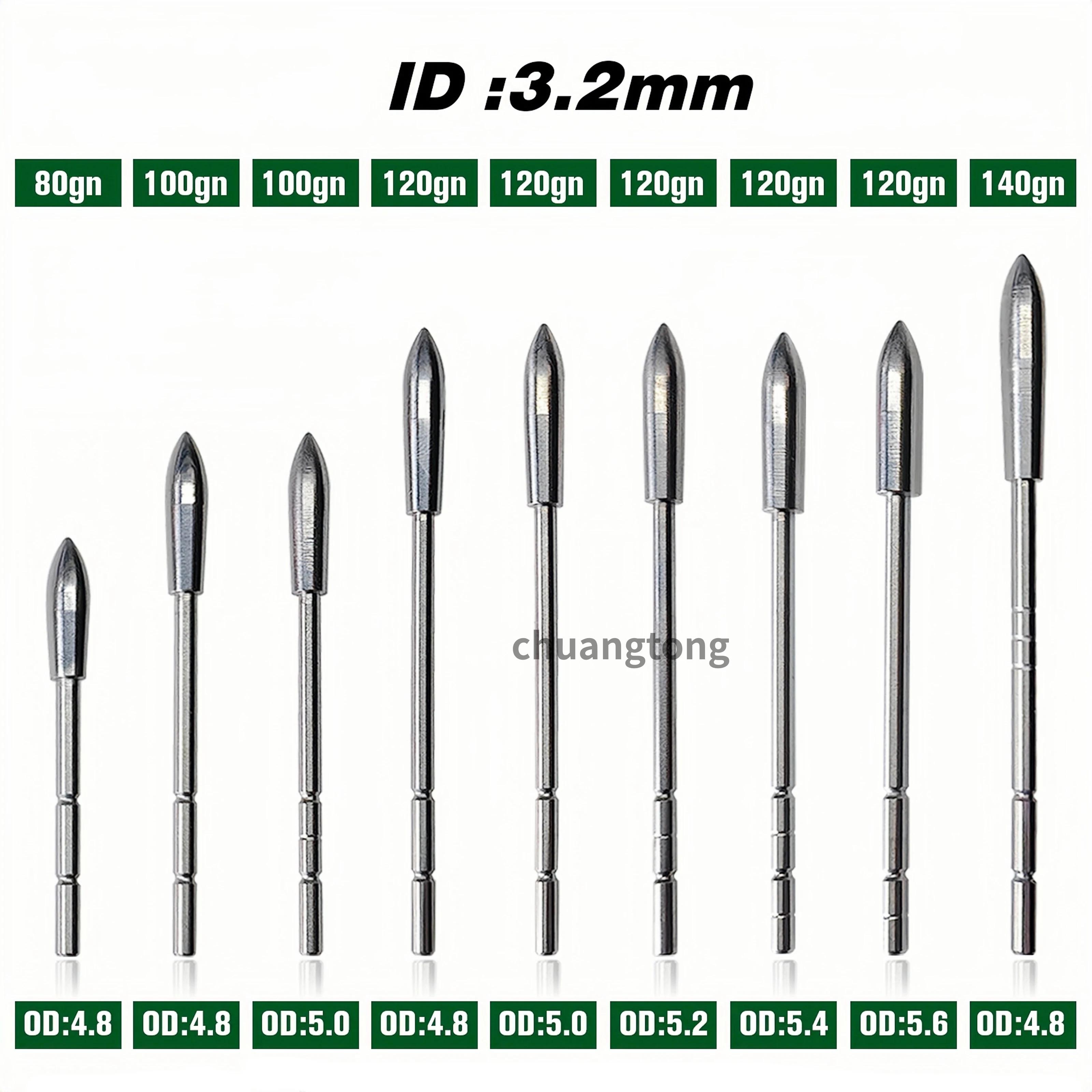 12 pces [musen] id3.2mm endurecido pontas de pontos de seta de aço inoxidável usadas para o treinamento de setas em competições de compostos reversos - Image 1
