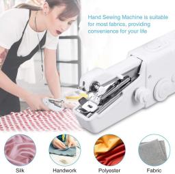 Conjunto de máquinas de costura portátil portátil Mini máquina de costura Ferramenta elétrica Stich para roupas de tecido, 26pcs - Image 5