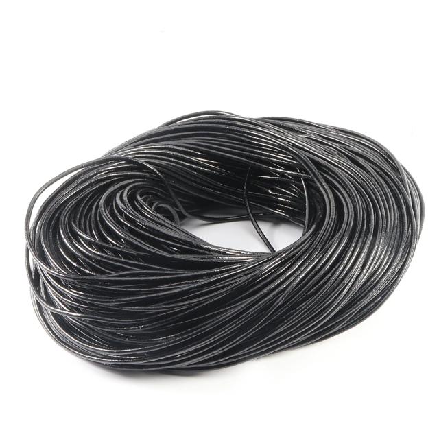 Cordões de Couro Genuíno Redondos para Artesanato DIY e Acessórios de Moda - 2 Jardas, 5mm