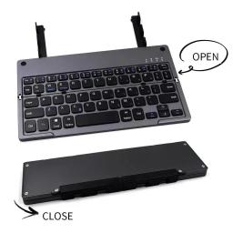 Mini teclado dobrável com suporte para telefone, placas de teclado dobráveis com conexão Bluetooth rotativa para telefone, laptop, tablet - Image 3