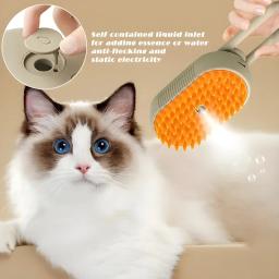 Elétrica Anti-Salpicos Cabelo Remoção Pente, 3 em 1 escova de limpeza, spray fumegante, Massagem, Pet Grooming, Cão, Gato - Image 4