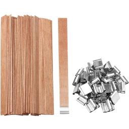 Pavios De Vela De Madeira Com Suporte De Ferro, DIY Fabricação De Vela, Pavio De Cera Sem Fumaça, Handmade Soy Parffin, XB, Atacado, 300 PCs, 13 × 130mm - Image 1