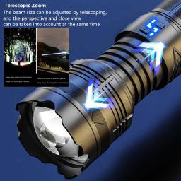 Alta Potência Lanterna LED, Super Brilhante, Tocha De Longo Alcance, Recarregável, Ultra Poderoso, Ao Ar Livre, Tático Lâmpada De Mão, Lanterna De Acampamento - Image 3