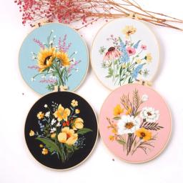 3D Kits De Bordados De Flor, Bordados DIY, Paisagem, Kits De Costura, Hoop Art, Bordado - Image 5
