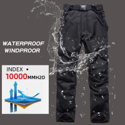 Novo inverno térmico esqui para baixo jaqueta terno de esqui dos homens snowboard babadores calças conjunto quente masculino snowmobile roupas para usar macacão - Image 6