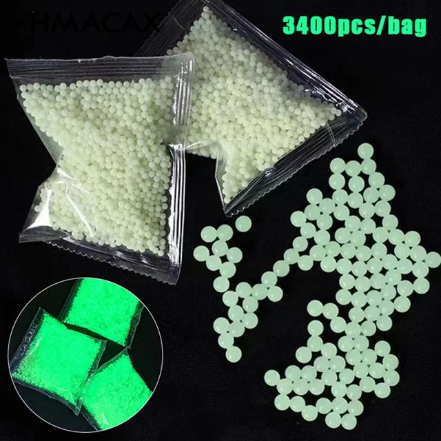 Balas de Água Fluorescentes para Jogo Noturno de Airsoft - Munição Mole de 7-8mm para Batalhas Diversão e Ação