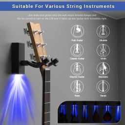 LED Guitar Hanger Com Back Light Display Para Suporte De Montagem De Parede Em 4 Cores Guitarra Acessórios - Image 1