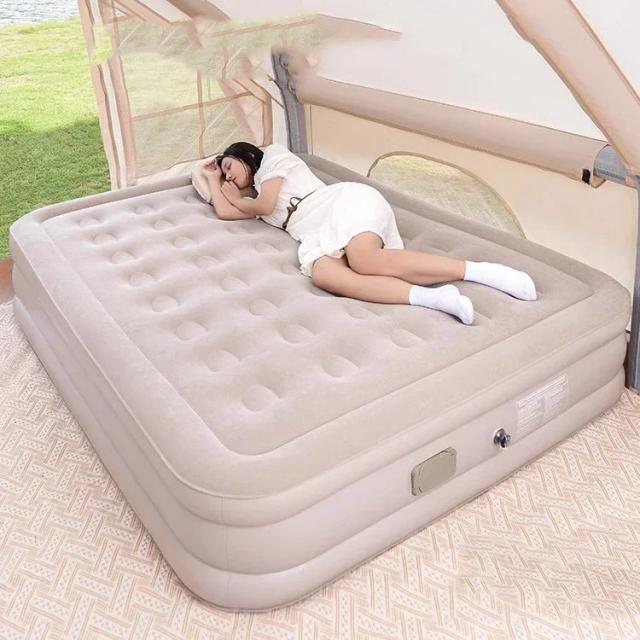 Colchão Duplo Auto Inflável com Bomba Embutida para Quarto - Sono Confortável e Portátil Trifold