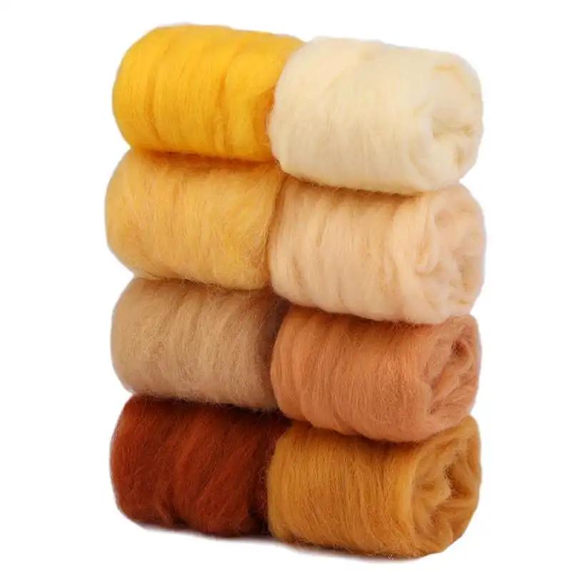 Agulha de feltro de lã diy, 10g, 8 cores, fibra de feltragem de lã, material artesanal para iniciantes, fabricação de produtos de feltragem de agulha - Image 1