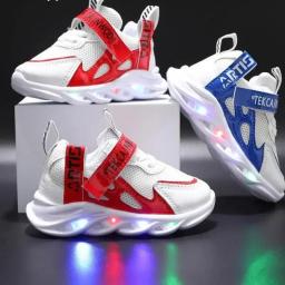 Sapatilhas luminosas para crianças, sapatos brilhantes LED, tênis de corrida, malha respirável, iluminação para meninos, bebê, crianças, novo - Image 4