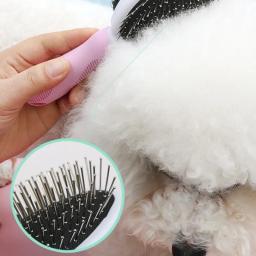 Escova dupla face para cães e gatos, Pente de massagem para cães, Removedor de pêlos, Pentes de abertura de nó de cabelo - Image 2