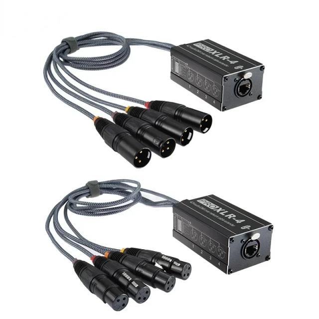 Divisor RJ45 para Cabo de Áudio XLR - Par Feminino e Masculino para Palco e Gravação em Estúdio