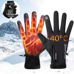 Luvas térmicas impermeáveis do tela táctil, Windproof, morno, tempo frio, corrida, esportes, caminhando, esqui, inverno - Image 1