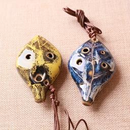 Ocarina de 6 buracos, estilo chinês antigo, instrumento artesanal, som, com cordão, como uma folha, 1pc - Image 5