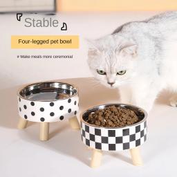 Elevada Anti-Asfixia Pet Alimentador com Suporte, Levantada comida de gato e água Bowl, Pet Feeding, Beber Suprimentos - Image 1