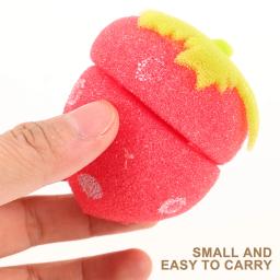 Caixas modelador de morango tampa esponja modeladores de cabelo caixas de bilhete de rifa com brilho - Image 3