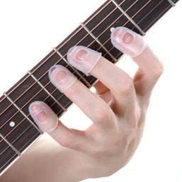 5 Pçs/set Silicone Finger Guards Protetores de Ponta Do Dedo Para Ukulele Guitarra Instrumento Musical Guitarra S M L Transparente Atacado - Image 3