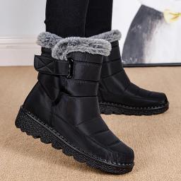 Botas de neve mulher moda feminina sapatos plataforma mulher sólida meados botas altas novas botas mujer inverno senhoras botas - Image 1