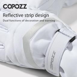 Copozz luvas de esqui de inverno hipora diafragma 3m thinsulate luvas de snowboard térmica quente tela de toque luvas de esqui das mulheres dos homens - Image 5