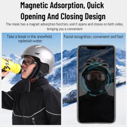 Bicicleta OCIDENTAL-Ciclismo Esporte Balaclava com Magnetic Quick Open e Close, Cap Ciclismo Respirável, Capa Facial Quente, Camping Ao Ar Livre, Ski Bike Hat, Inverno - Image 4