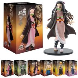 Anime 16cm demon slayer figura kamado tanjirou nezuko figuras de ação pvc modelo brinquedos zenitsu estatueta inosuke kimetsu não yaiba - Image 1