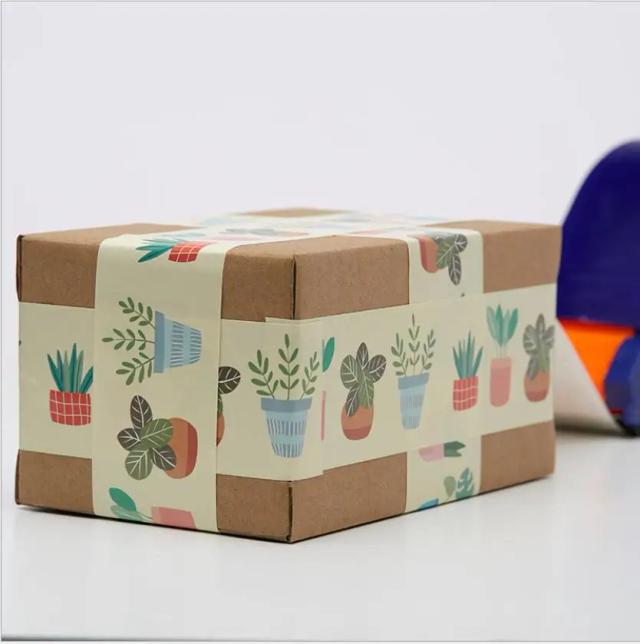 Fita Adesiva de Papel Kraft Auto-Adesivo 50cm x 50m com Impressão à Prova d'Água - Ideal para Embalagens Personalizadas e Criativas