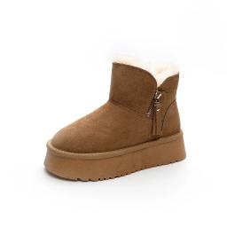 Geunine-Botas De Neve De Pele, Tamanho 39 - Image 5