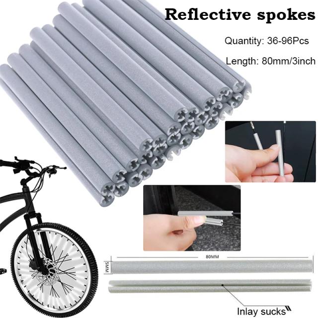 Refletor de Raio para Bicicletas de Montanha e Estrada - Material Reflexivo, Disponível em 36-96 Peças, Compatível com Raio de 1,9-2,4mm