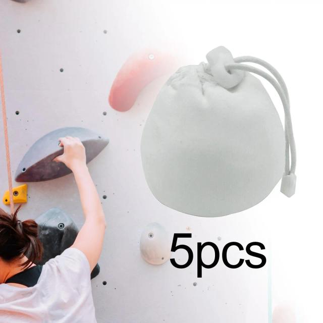 Saco Anti-Derrapante em Pó para Treinamento – Bolsa de Giz Ideal para Escalada e Halterofilismo, Kit com 5 Peças