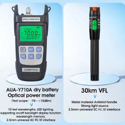 COMPTYCO-FTTH Kit de ferramentas de fibra óptica com fibra, fibra óptica, fibra óptica Power Meter, 10mW Visual Fault Locator, AUA-6S - Image 3