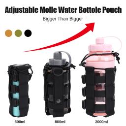Atualizado Outdoor Molle Water Bottle Pouch Bag, Travel Caminhadas Drawstring Water Bottle Holder, Kettle Carrier Bag - Image 5