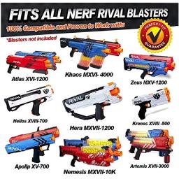 TISNERF-Balas de bola redondas originais, refil de dardos para série rival Nerf, amarelo, azul, vermelho, verde, laranja, 100 peças - Image 6