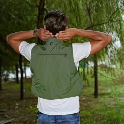 Colete de pesca multi bolso, malha respirável, segurança de pesca, colete salva-vidas para crianças, multifuncional, adultos - Image 4