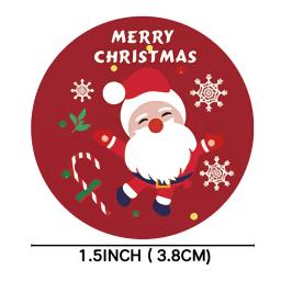 Tema do Natal Selo Redondo Adesivos, Etiqueta De Selagem De Envelope, DIY Baking Bag, Decoração De Papelaria, Adesivos De Presente - Image 6